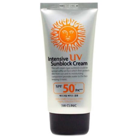 Интенсивный солнцезащитный крем для лица Intensive UV Sun Block Cream SPF50+/PA+++, 70 мл