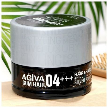 Гель для укладки волос Hair Gum Silver Power 04+++, серебряный, 700 мл