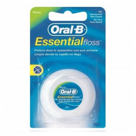 Зубная нить Oral-B Essential, невощеная, 50 м