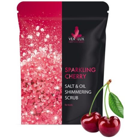 Скраб-шиммер для тела Sparkling Cherry искрящийся, с маслом вишни и экстрактом ацеролы, 200 г