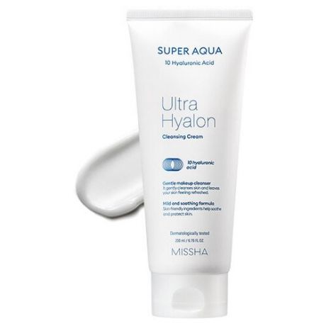 Крем для лица Super Aqua Ultra Hyalron Cleansing Cream, очищающий, 200 мл