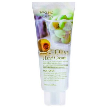 3W Clinic Крем для рук с оливковым маслом - Olive hand cream, 100мл