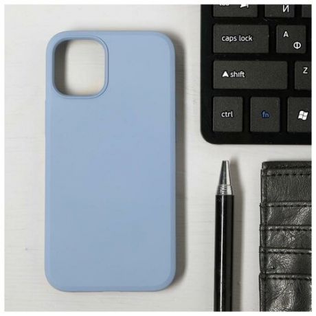 Чехол LuazON для телефона iPhone 12 mini, Soft-touch силикон, голубой