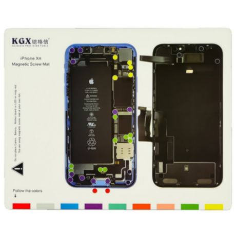 Магнитный коврик- карта болтов для iPhone XS