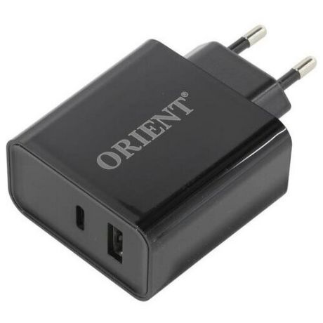 Блок питания Power Delivery, Quick Charge 3.0, USB-A, Type-C, 45Вт | ORIENT PU-F45D