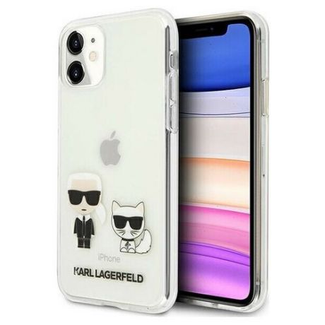 Чехол CG Mobile Karl Lagerfeld PC/TPU collection Karl Iconik & Choupette Hard для iPhone 11, цвет Прозрачный (KLHCN61CKTR) KLHCN61CKTR