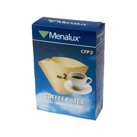 Одноразовые фильтры для капельной кофеварки Menalux CFP2 Неотбеленные Размер 2 (100 шт.)