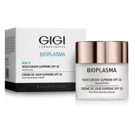 GIGI Bioplasma: Крем увлажняющий для нормальной и сухой кожи лица с SPF20 (Moist Supreme SPF20), 50 мл