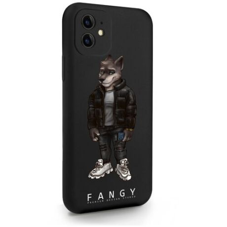 Черный силиконовый чехол FANGY для iPhone 11 Волчок для Айфон 11