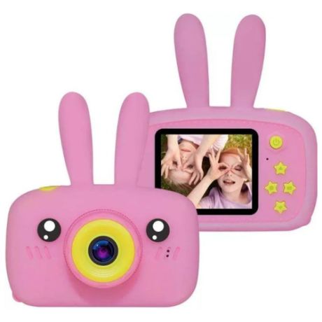 Детский цифровой фотоаппарат Зайка, Kids Camera, розовый