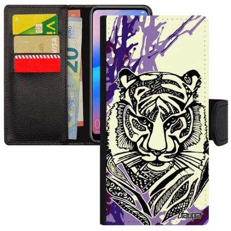 Противоударный чехол книжка на смартфон // Huawei P40 Lite // "Тигр" Охота Тайга, Utaupia, цветной