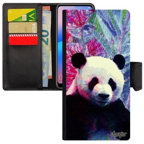 Красивый чехол книжка для смарфона // Huawei P40 Lite // "Большая панда" Тибет Медведь, Utaupia, оранжевый