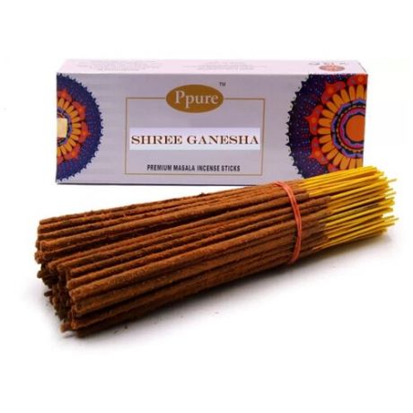 Благовония Ppure Шри Ганеша SHree Ganesha палочки в цветочной пыльце, 200 гр, могучий символ удачи, покровитель в бизнесе