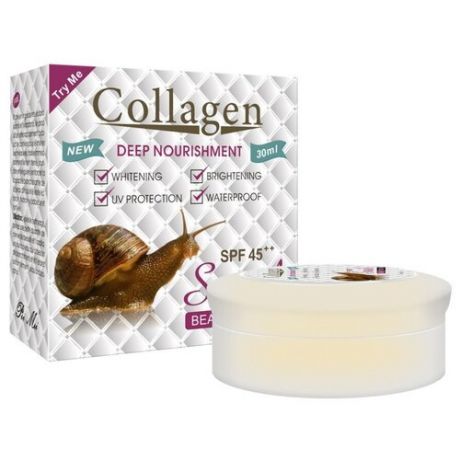 Pei Mei, Collagen Snail Крем для лица SPF 45 ++ с Коллагеном и слизью улитки, 30 мл