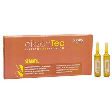 Dikson Setamyl Смягчающее ампульное средство при любой щелочной обработке волос, 12 ампул по 12 мл