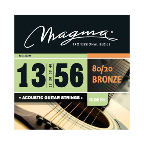 Magma Strings GA150B80 Струны для акустической гитары Серия: Bronze 80-20 Калибр: 13-17-26-36-46