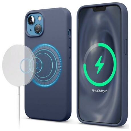 Чехол Elago MagSafe Soft silicone case для iPhone 13, цвет Синий (ES13MSSC61-JIN)
