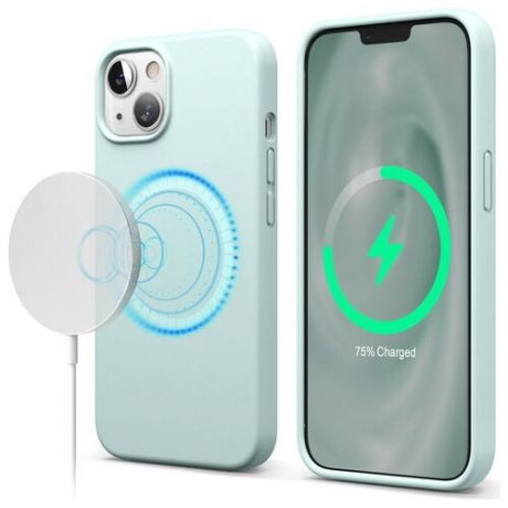 Чехол Elago MagSafe Soft silicone case для iPhone 13, цвет Мятный (ES13MSSC61-MT)