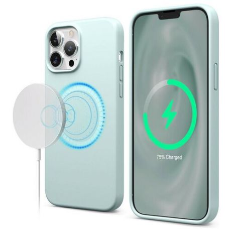Чехол Elago MagSafe Soft silicone case для iPhone 13 Pro Max, цвет Мятный (ES13MSSC67-MT)