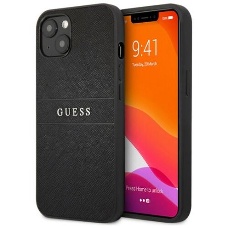 Чехол CG Mobile Guess PU Saffiano with metal logo Hard для iPhone 13 Mini, цвет Черный (GUHCP13SPSASBBK)