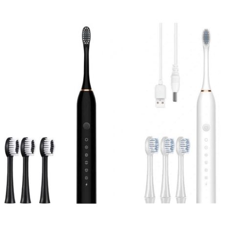 Электрическая звуковая зубная щетка Sonic Toothbrush с 3 насадками и 5 режимами работы / Щетка для отбеливания зубов и профилактики кариеса