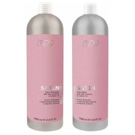 Kapous Набор для волос Сатин с протеинами шелка и маслом хлопка серии Luxe Care (шампунь 1000 мл + бальзам 1000 мл)