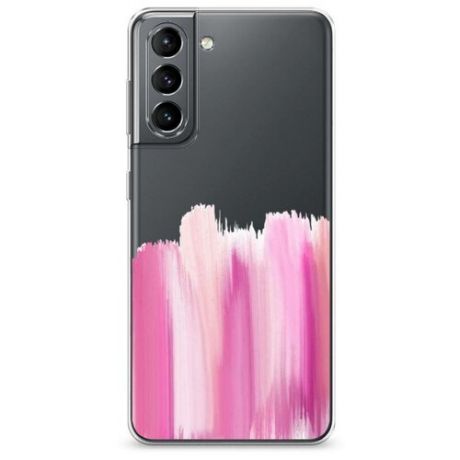 Силиконовый чехол "Розовые мазки краски" на Samsung Galaxy S21 / Самсунг Галакси S21
