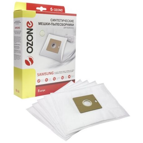 Мешки Ozone M-04 синтетические 5 шт для пылесоса + микрофильтр