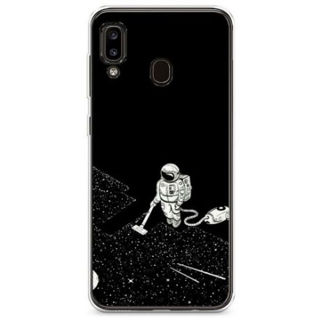 Силиконовый чехол "Космонавт с пылесосом" на Samsung Galaxy A30 / Самсунг Галакси А30