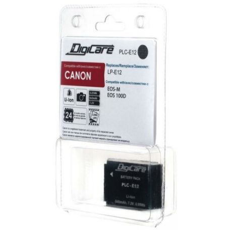 Аккумулятор для фотоаппарата DIGICARE PLC-E12 / LP-E12 / EOS M