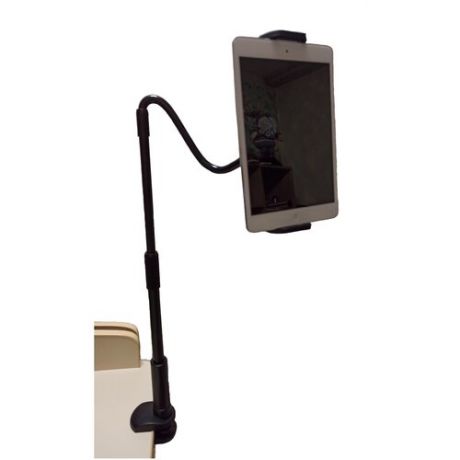 Универсальный держатель на струбцине Lisen Telescopic Lazy Stand LE780 для телефона или планшета металлический, (Длина 865мм, ширина устройства от 4,5-12,9", 150-275мм), черный