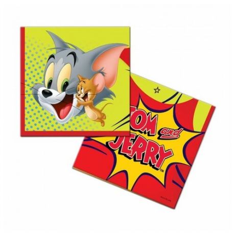 Салфетки бумажные ND Play Tom&Jerry трехслойные, 12 штук