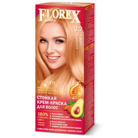 Florex Florex Super стойкая крем-краска, 3.4 лесной орех