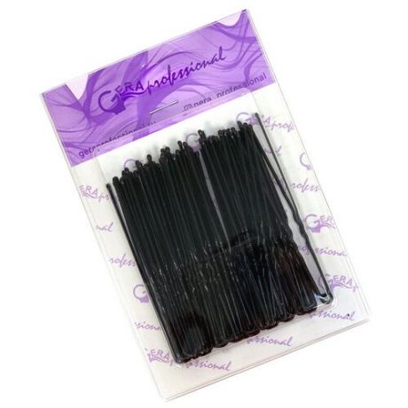 Gera Professional, Шпильки для волос, 8см, черные, металл