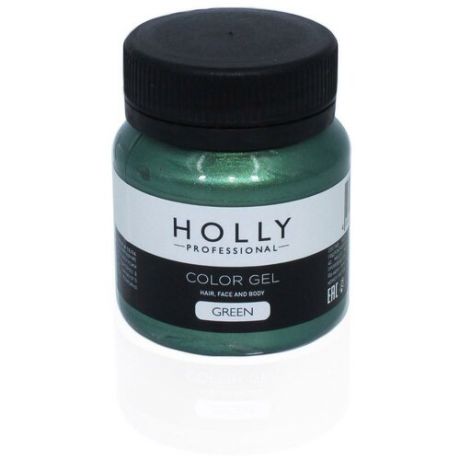 Декоративный гель для волос, лица и тела COLOR GEL Holly Professional, Green, 50 мл