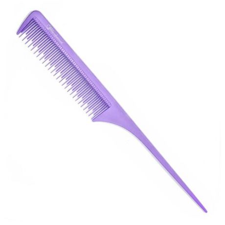 Gera Professional Расческа карбоновая для стрижки волос GPR00313, с хвостиком, цвет фиолетовый