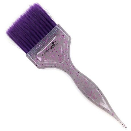 Gera Professional, Кисть "Идеал" мини, фиолетовая щетина, цвет полупрозрачный с фиолетовыми блестками