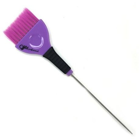 Gera Professional, Кисть, светло- фиолетовая щетина, металлический хвостик, цвет фиолетовый