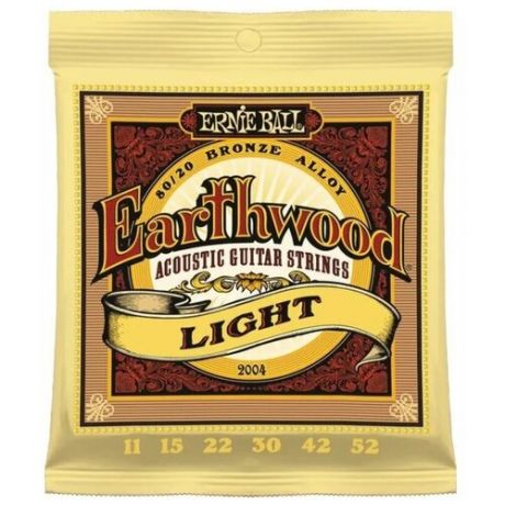 Струны для акустической гитары Ernie Ball Earthwood Bronze 80/20 11-52 Light 2004