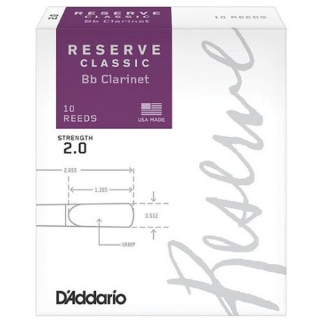 Трости для кларнета Bb DAddario DCT1020 Reserve Classic