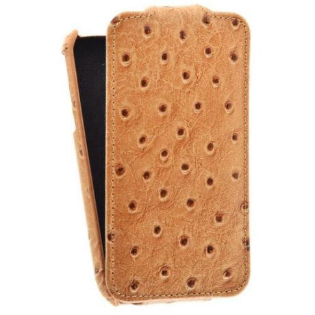 Кожаный чехол для Apple iPhone 3G/3Gs Melkco Leather Case - Jacka Type (Ostrich Print Pattern - Khaki)