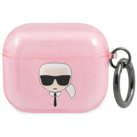Чехол CG Mobile Karl Lagerfeld TPU Glitters Karl для AirPods 3, цвет Розовый (KLA3UKHGP)