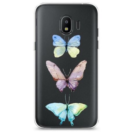 Силиконовый чехол "Акварельные бабочки" на Samsung Galaxy J2 2018 / Самсунг Галакси Джей 2 2018