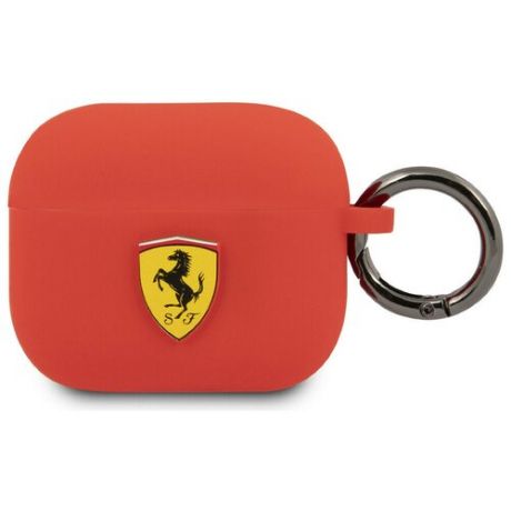 Чехол с карабином CG Mobile Ferrari Silicone case with ring для AirPods 3, цвет Красный (FEA3SILRE)