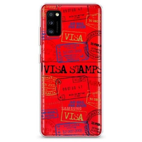 Силиконовый чехол "Visa stamps 1" на Samsung Galaxy A41 / Самсунг Галакси А41