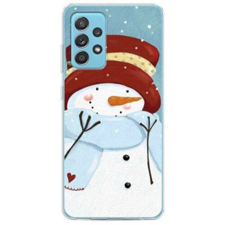 Силиконовый чехол "Застенчивый снеговик" на Samsung Galaxy A52 / Самсунг Галакси А52