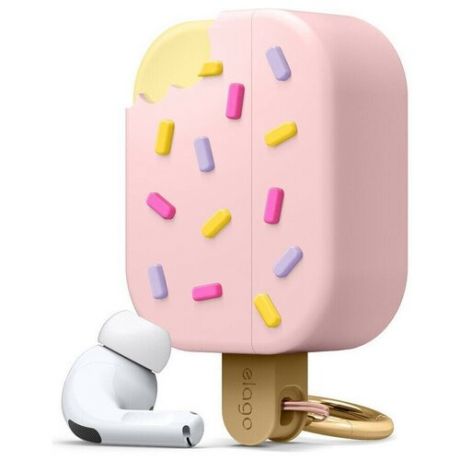 Силиконовый чехол для AirPods Pro Elago Unique Ice Cream Silicone hang case, розовый/pink (EAPP-ICE-LPK)