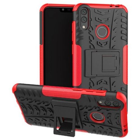 Противоударный чехол GSMIN Hybrid Case для Huawei Honor 8C Силикон + Пластик (Красный)
