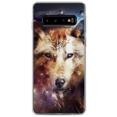Силиконовый чехол "Волк и стихии" на Samsung Galaxy S10 / Самсунг Галакси S10