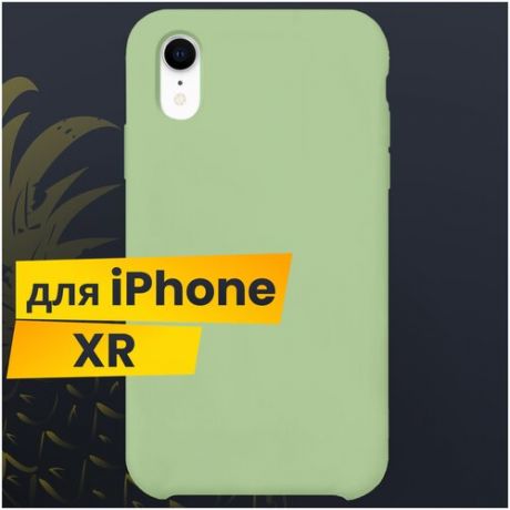 Защитный чехол для Apple iPhone XR с Софт Тач покрытием / Soft touch Silicone Case на Эпл Айфон Икс Эр / Силикон кейс (Фисташковый)